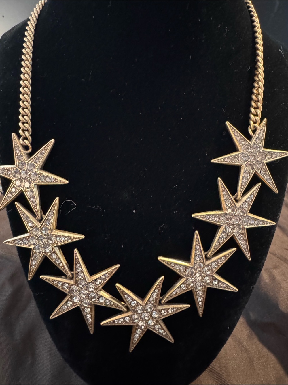 J. Crew Gold Starburst Crystal Collar Necklace